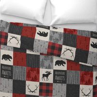 Adventure Awaits Quilt- Grey,  Black and Red