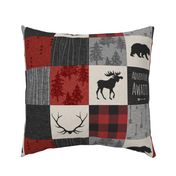 Adventure Awaits Quilt- Grey,  Black and Red