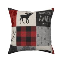 Adventure Awaits Quilt- Grey,  Black and Red