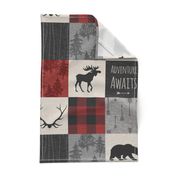 Adventure Awaits Quilt- Grey,  Black and Red