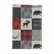 Adventure Awaits Quilt- Grey,  Black and Red