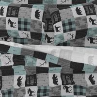 Adventure Awaits Quilt - Muted Aqua ,Black, Grey