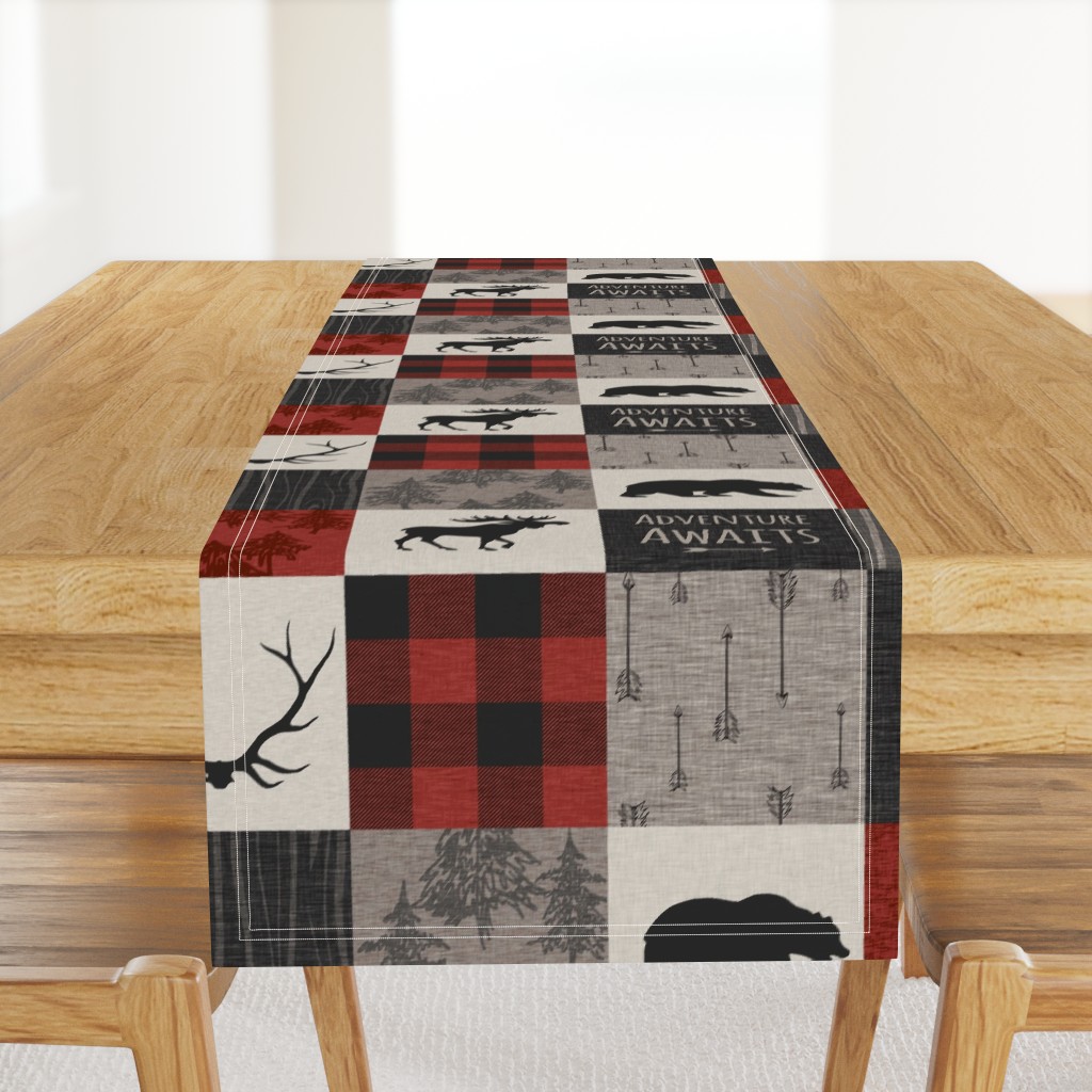 Adventure Awaits 12 Sq - Taupe, Black, Red And Cream