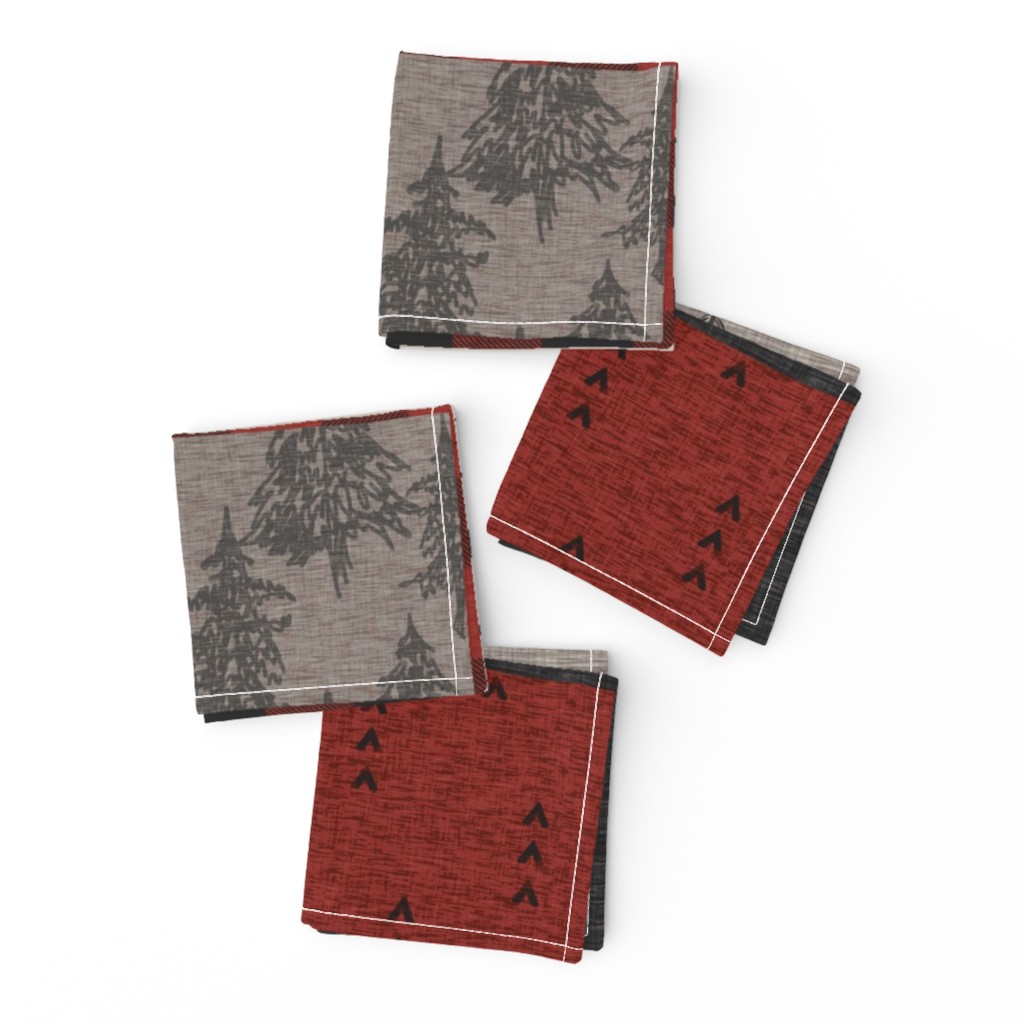 Adventure Awaits 12 Sq - Taupe, Black, Red And Cream