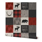 Adventure Awaits 12 Sq - Taupe, Black, Red And Cream