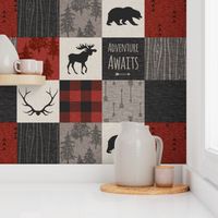 Adventure Awaits 12 Sq - Taupe, Black, Red And Cream