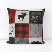 Adventure Awaits 12 Sq - Taupe, Black, Red And Cream