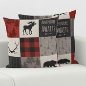 Adventure Awaits 12 Sq - Taupe, Black, Red And Cream