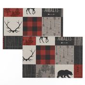 Adventure Awaits 12 Sq - Taupe, Black, Red And Cream