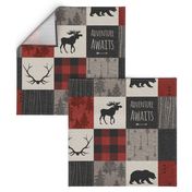 Adventure Awaits 12 Sq - Taupe, Black, Red And Cream