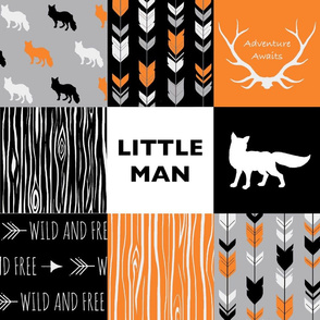 Little Man Fox - Orange,  Grey, Black And White