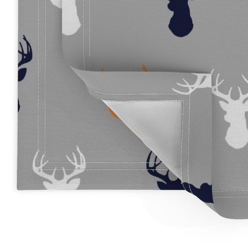 Deer - Navy,Orange, white on grey - rocky mountain