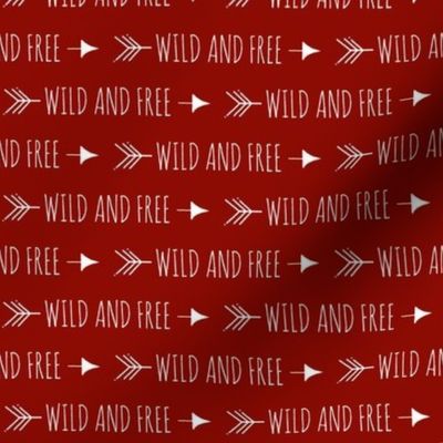 1/2” tall Wild and free Arrows - Scarlet Red And White