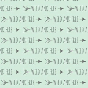 1/2” Tall Wild and Free Arrows in Mint and Grey