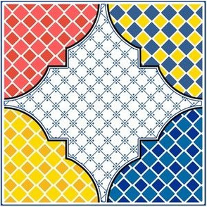 Talavera Multi Geometric Corner Tile