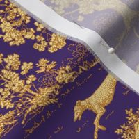 Purple Harvest greyhound Toile de Jouy