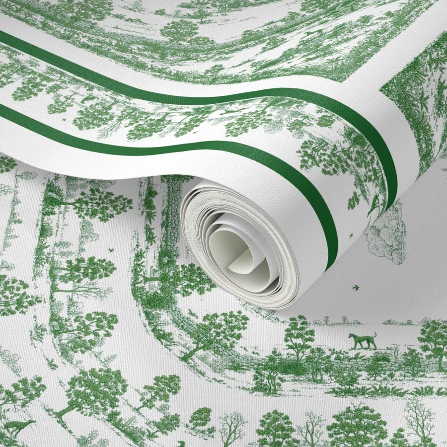 GREEN TOILE NAPKINS AND TABLECLOTH SET 2 yard print