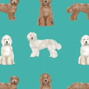 labradoodle simple unique dog breed fabric turquoise