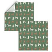 labradoodle simple unique dog breed fabric green