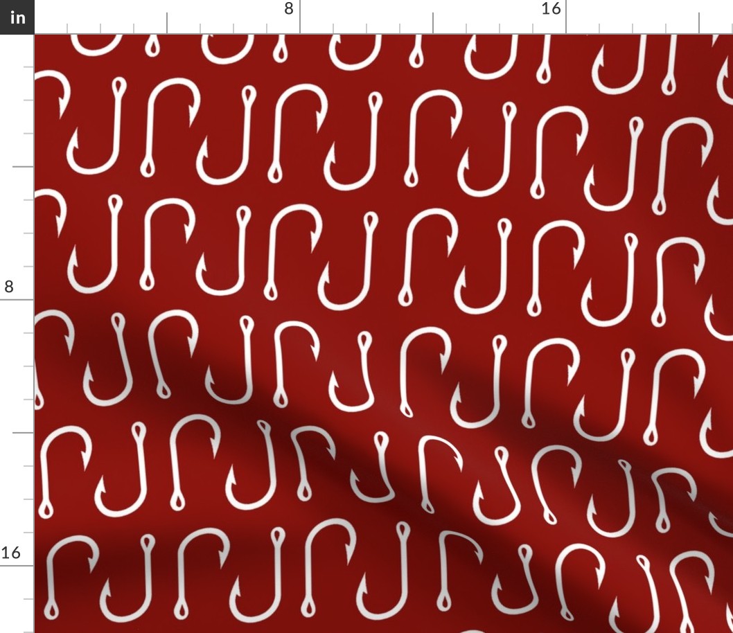 fish hooks// red - LARGE Scale-ch