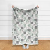 watercolor llamas patchwork wholecloth // rotated