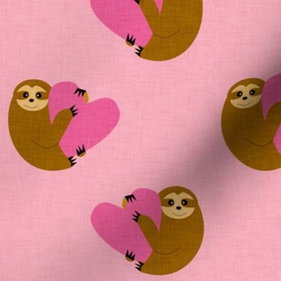 Sloth in love pink 
