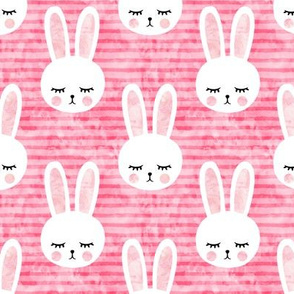 bunnies on dark pink (sleepy bunny)