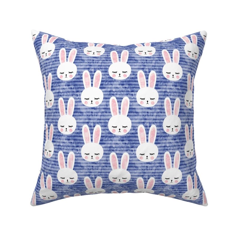  bunnies on blue (sleepy bunny)