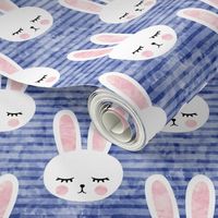  bunnies on blue (sleepy bunny)