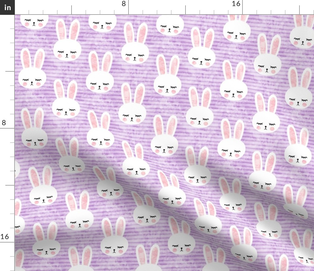 bunnies on purple (sleepy bunny)