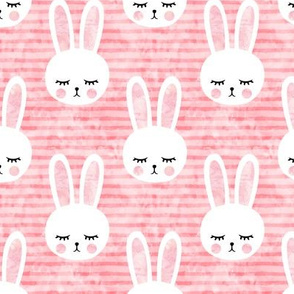 bunnies on pink (sleepy bunny)