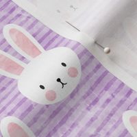 bunnies on purple stripes