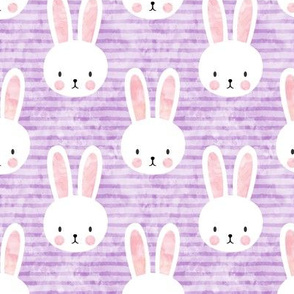 bunnies on purple stripes