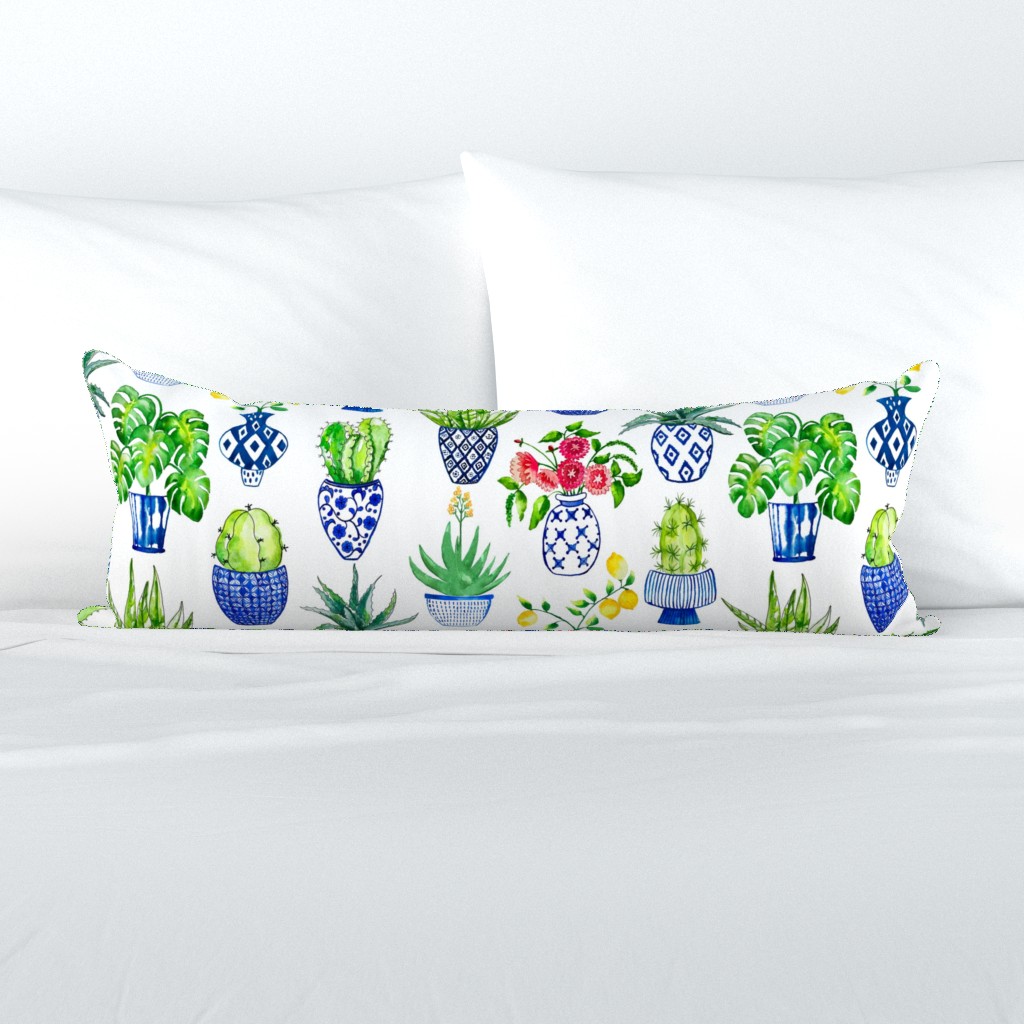 Chinoiserie Cactus in Blue and White