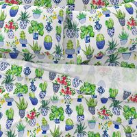 Chinoiserie Cactus in Blue and White