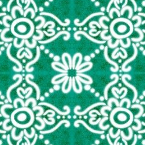 Spanish Tile N1 (Pantone Arcadia Green) reversed
