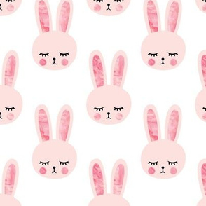 pink bunnies on white