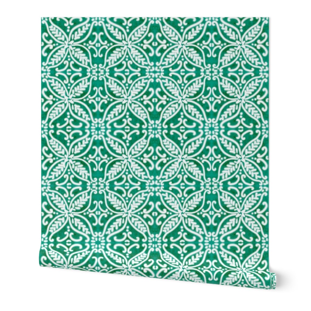 Spanish Tile N2 (Pantone Arcadia Green) reversed