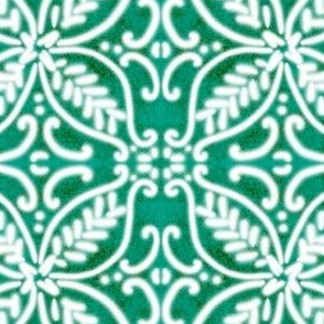 Spanish Tile N2 (Pantone Arcadia Green) reversed