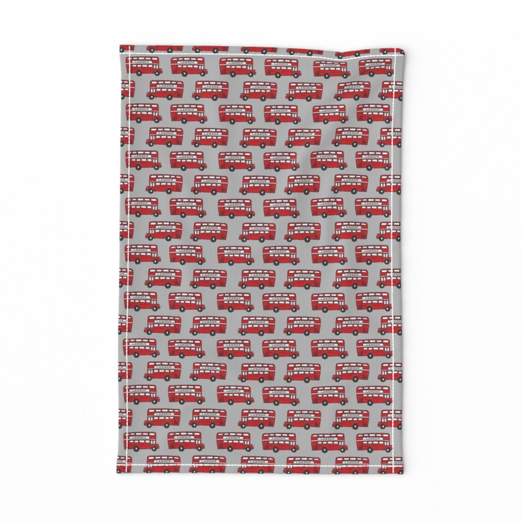 london bus // england tourist double decker bus iconic fabric grey