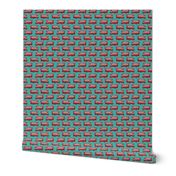 london bus // england tourist double decker bus iconic fabric turquoise