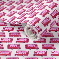 london bus // england tourist double decker bus iconic fabric pink