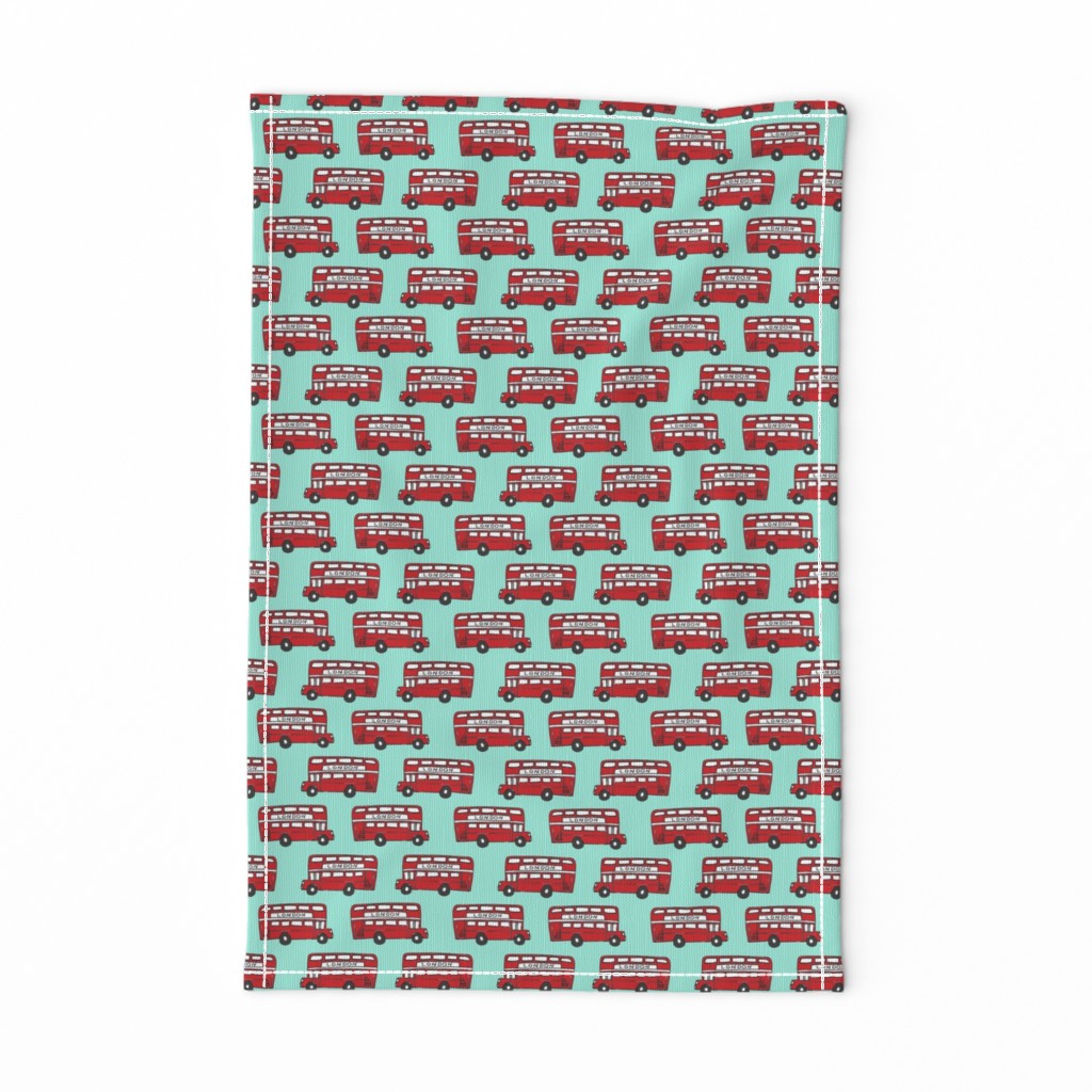 london bus // england tourist double decker bus iconic fabric mint