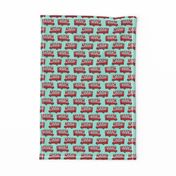 london bus // england tourist double decker bus iconic fabric mint