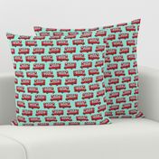 london bus // england tourist double decker bus iconic fabric mint