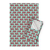 london bus // england tourist double decker bus iconic fabric mint