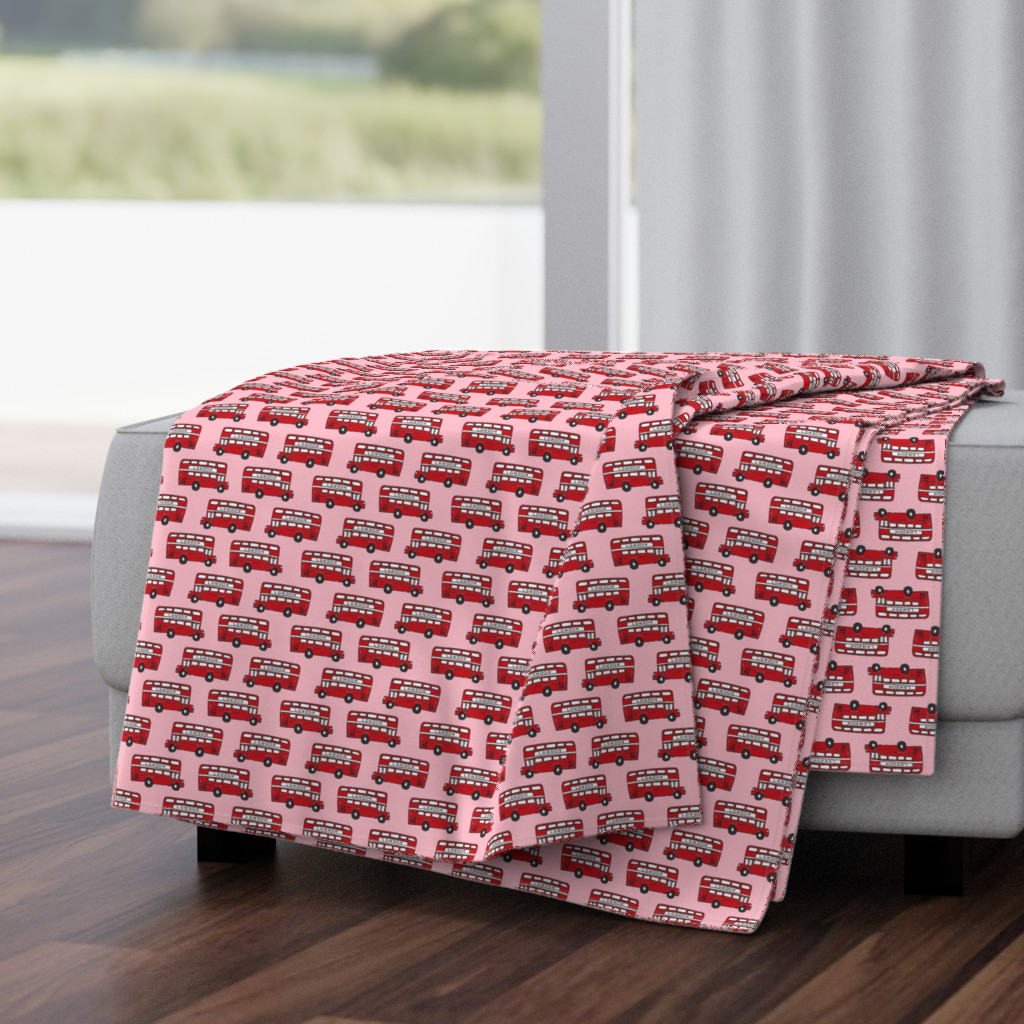 london bus // england tourist double decker bus iconic fabric red pink