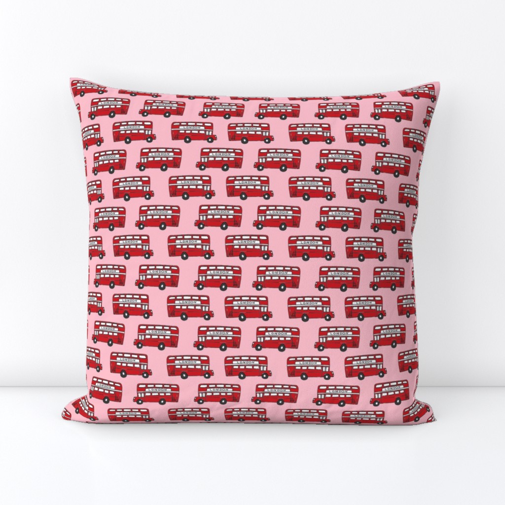 london bus // england tourist double decker bus iconic fabric red pink