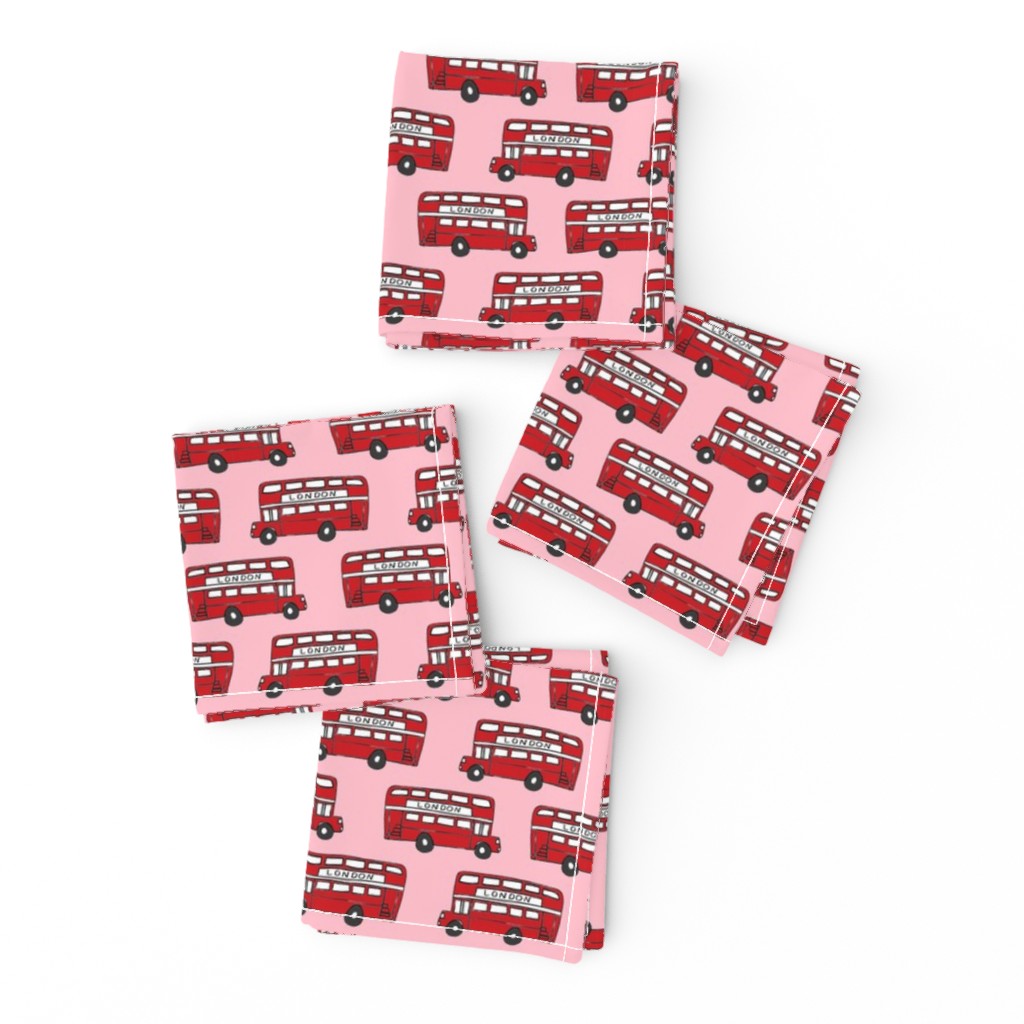 london bus // england tourist double decker bus iconic fabric red pink