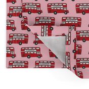 london bus // england tourist double decker bus iconic fabric red pink